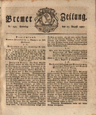 Bremer Zeitung Sonntag 27. August 1820