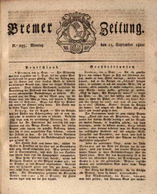 Bremer Zeitung Montag 11. September 1820