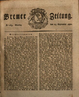 Bremer Zeitung Montag 25. September 1820