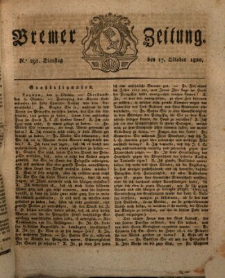 Bremer Zeitung Dienstag 17. Oktober 1820