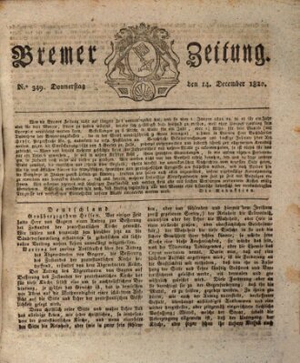 Bremer Zeitung Donnerstag 14. Dezember 1820