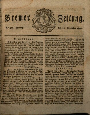 Bremer Zeitung Montag 18. Dezember 1820