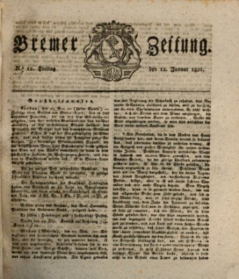 Bremer Zeitung Freitag 12. Januar 1821