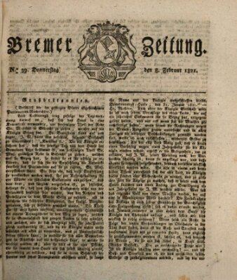 Bremer Zeitung Donnerstag 8. Februar 1821