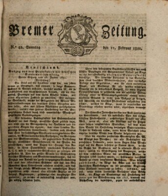 Bremer Zeitung Sonntag 11. Februar 1821
