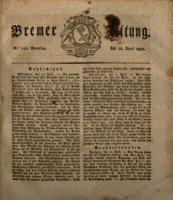 Bremer Zeitung Sonntag 22. April 1821