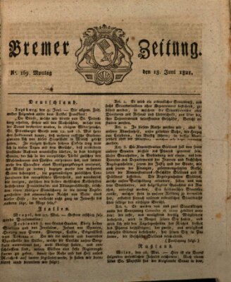 Bremer Zeitung Montag 18. Juni 1821
