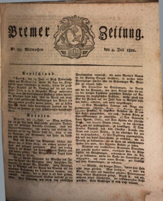 Bremer Zeitung Mittwoch 4. Juli 1821