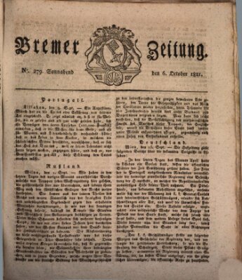 Bremer Zeitung Samstag 6. Oktober 1821