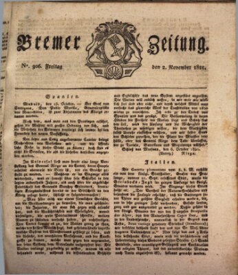 Bremer Zeitung Freitag 2. November 1821