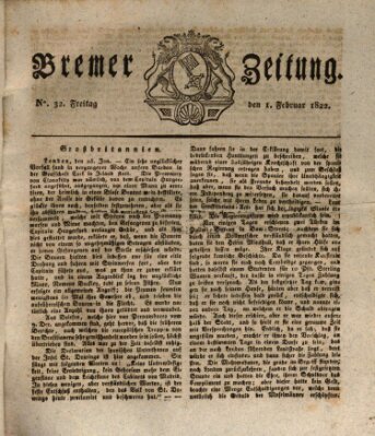 Bremer Zeitung Freitag 1. Februar 1822