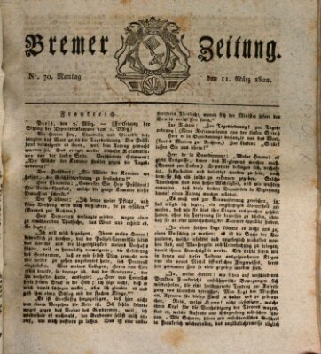 Bremer Zeitung Montag 11. März 1822