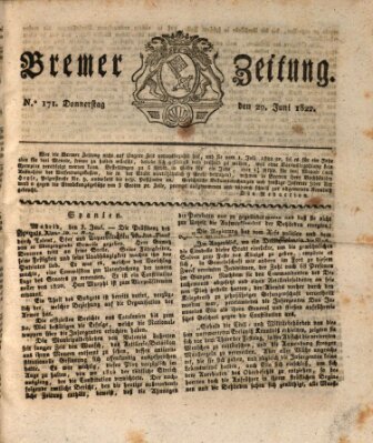 Bremer Zeitung Donnerstag 20. Juni 1822