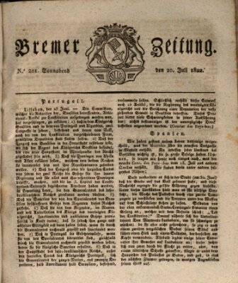 Bremer Zeitung Samstag 20. Juli 1822