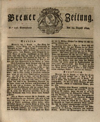 Bremer Zeitung Samstag 24. August 1822