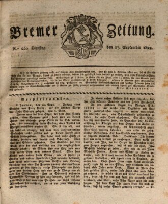 Bremer Zeitung Dienstag 17. September 1822