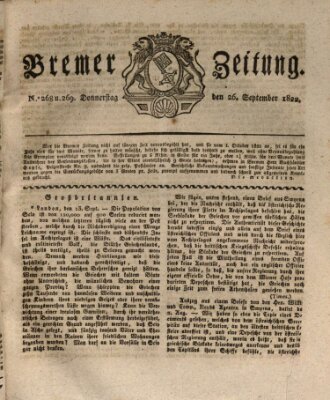 Bremer Zeitung Donnerstag 26. September 1822
