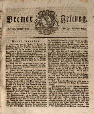 Bremer Zeitung Mittwoch 30. Oktober 1822
