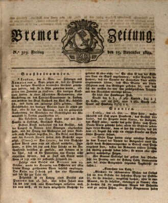 Bremer Zeitung Freitag 15. November 1822