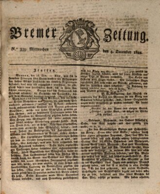 Bremer Zeitung Mittwoch 4. Dezember 1822