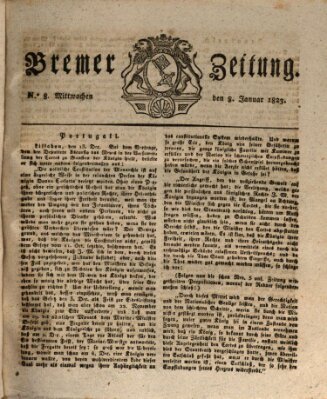 Bremer Zeitung Mittwoch 8. Januar 1823