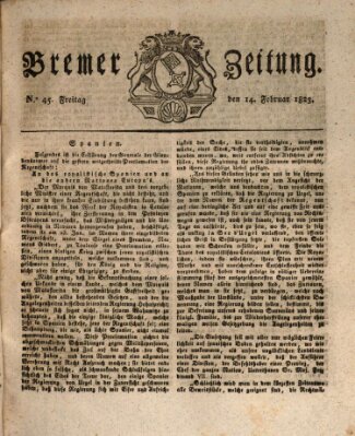 Bremer Zeitung Freitag 14. Februar 1823