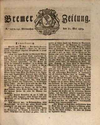 Bremer Zeitung Mittwoch 21. Mai 1823