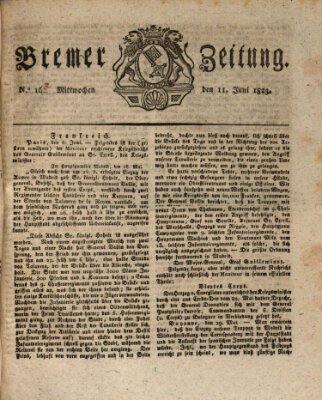 Bremer Zeitung Mittwoch 11. Juni 1823