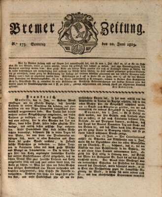Bremer Zeitung Sonntag 22. Juni 1823