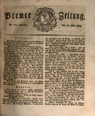 Bremer Zeitung Dienstag 22. Juli 1823