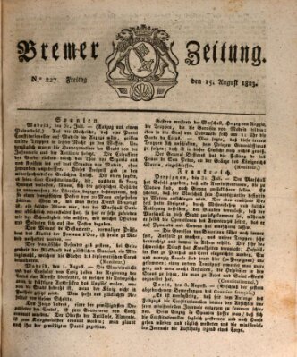 Bremer Zeitung Freitag 15. August 1823