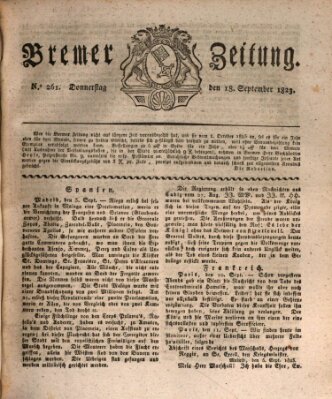 Bremer Zeitung Donnerstag 18. September 1823