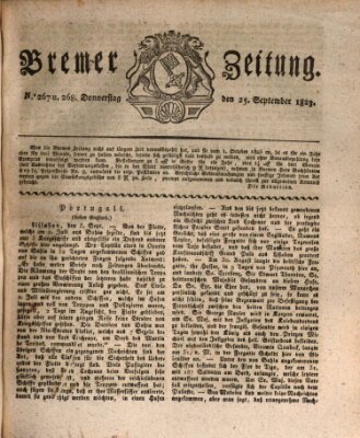 Bremer Zeitung Donnerstag 25. September 1823
