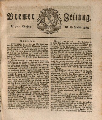 Bremer Zeitung Dienstag 28. Oktober 1823