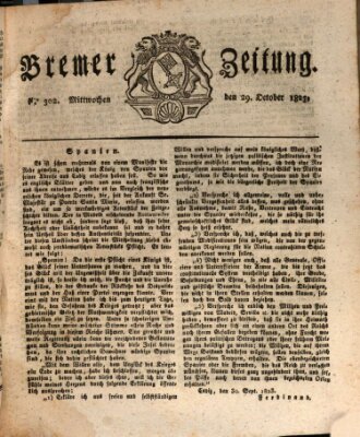 Bremer Zeitung Mittwoch 29. Oktober 1823