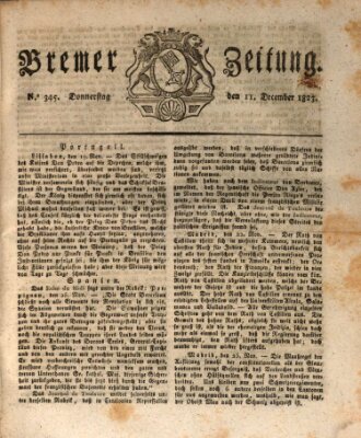 Bremer Zeitung Donnerstag 11. Dezember 1823
