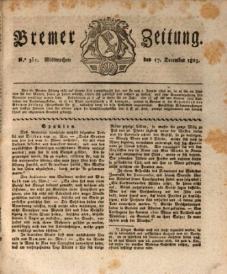 Bremer Zeitung Mittwoch 17. Dezember 1823