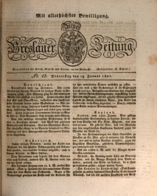 Neue Breslauer Zeitung Donnerstag 25. Januar 1821