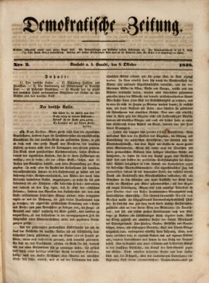 Demokratische Zeitung Sonntag 8. Oktober 1848