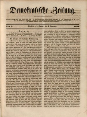 Demokratische Zeitung Sonntag 5. November 1848