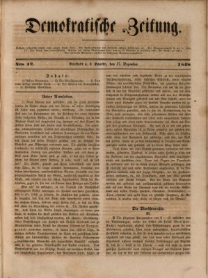 Demokratische Zeitung Sonntag 17. Dezember 1848