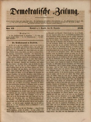 Demokratische Zeitung Sonntag 24. Dezember 1848