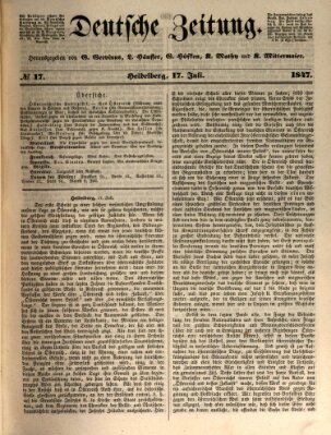 Deutsche Zeitung 〈Frankfurt, Main〉 Samstag 17. Juli 1847