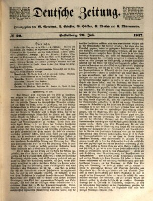 Deutsche Zeitung 〈Frankfurt, Main〉 Dienstag 20. Juli 1847