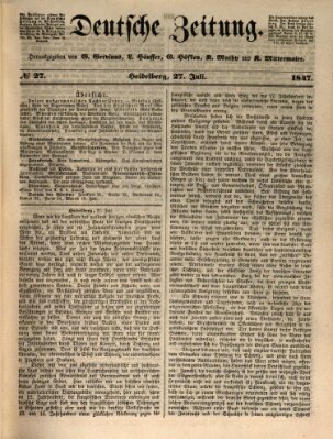 Deutsche Zeitung 〈Frankfurt, Main〉 Dienstag 27. Juli 1847