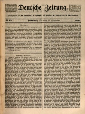 Deutsche Zeitung 〈Frankfurt, Main〉 Mittwoch 22. September 1847