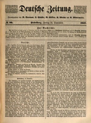 Deutsche Zeitung 〈Frankfurt, Main〉 Freitag 24. September 1847