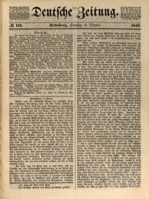 Deutsche Zeitung 〈Frankfurt, Main〉 Dienstag 19. Oktober 1847