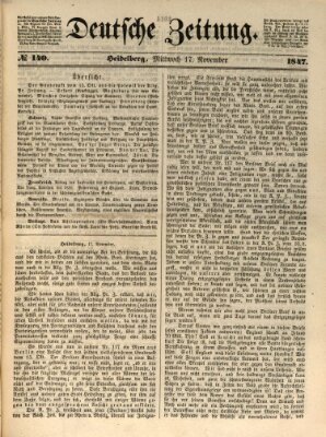 Deutsche Zeitung 〈Frankfurt, Main〉 Mittwoch 17. November 1847