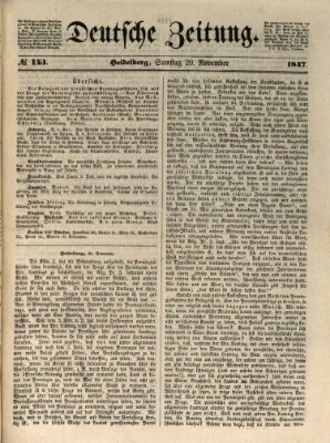 Deutsche Zeitung 〈Frankfurt, Main〉 Samstag 20. November 1847